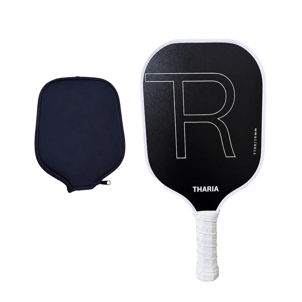 Lightweight Pickleball Paddle with T700 Carbon Face, 16mm Honeycomb Core, High Resilience, Beginner to Intermediate Level, Includes Cover (Black)