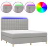 VidaXL Slatted Bed Base with Mattress and LED, Upholstered Bed, Double Bed, Adult Bed for Interior Bedroom, 3135773