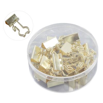 15Pcs Binder Clips Paper Clamps Metal Boxed Long Tail Office File Storage Dovetail Clip Gold Cat