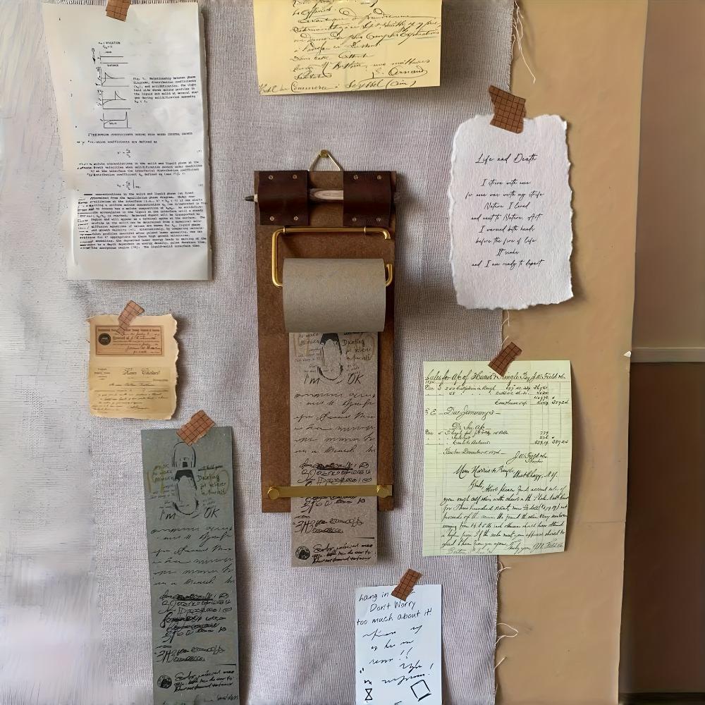 1 Rolle Vintage Abreiß-Klebezettel-Künstlerische Nicht-Klebende Leere Nachrichtenkarten, Papier Material, Ideal für Büro & Schulbedarf