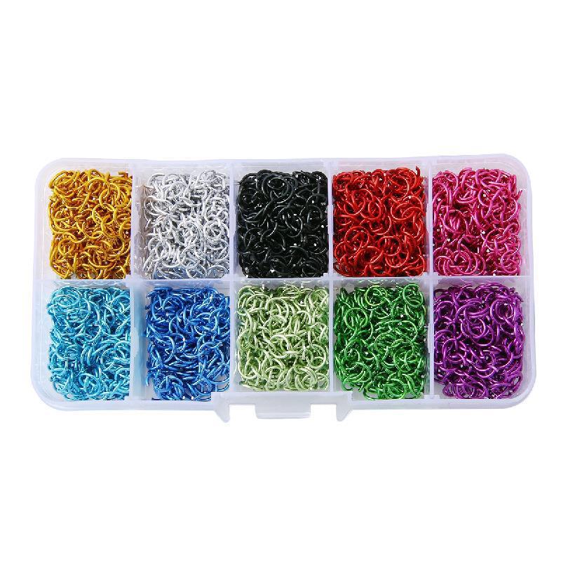 Fashion 6mm Colorful Alloy Open Jump Rings Split Rings Connectors Necklace Bracelet DIY Jewelry Making Accessories 1000Pcs/box