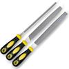 Metal File Set 3Pcs 8-Inch Flat Round Half-Round Files Durable Hand Files Work for Metal Wood Smoothing Shaping Deburring
