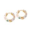 Classic Chinese Style Earrings Korean Hoop Ear Buckle Flower Enamel Earrings  Gifts for Women Girl