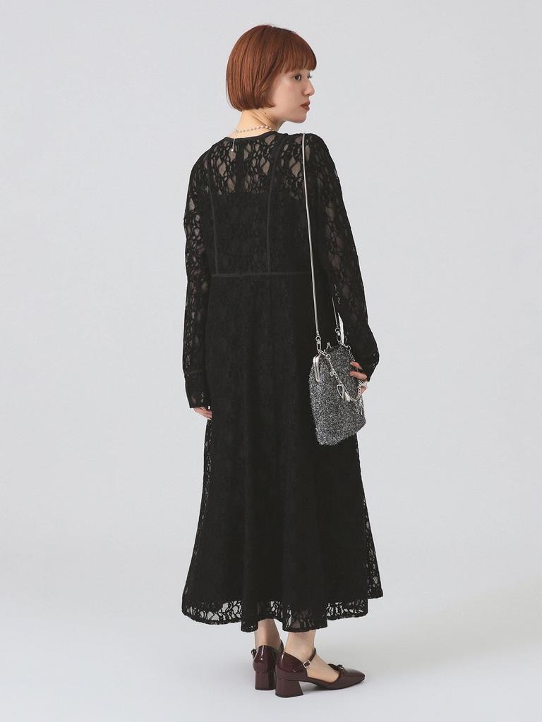 Ray Beams Women's Lace Keyhole Dress, Black 1