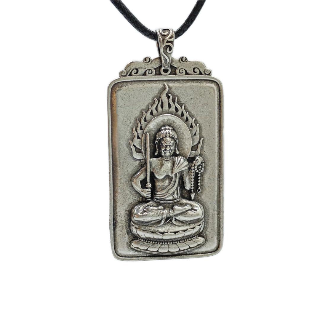 

Copper Fudo Myoo Pendant Necklace Amulet Gohonzon Amulet Feng Shui [GQPZH] (Antique Color) (A2)