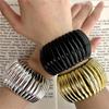 Mode Neu Übertreibung Elastisch Einfarbige Minimalistisch Dickes Metall Punk Manschettenarmband Damen Charm Punk Elastisch Breites Armreif