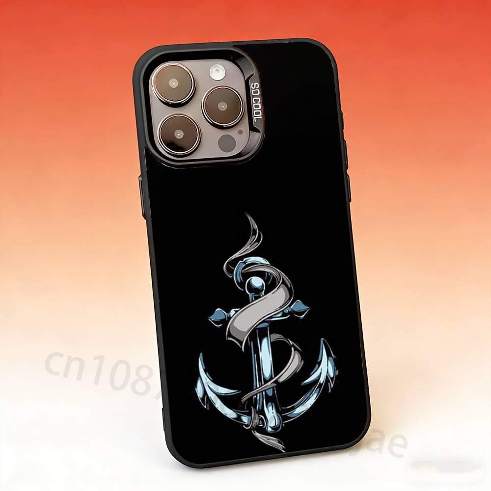 Anchor Boat Ship Wheel Phone Case For iPhone 17,16,15,14,13,12,11,Pro,Max,Plus,Mini Candy Matte Shockproof Cover