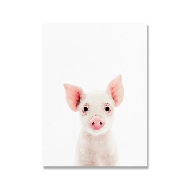 Towoto Baby Animal Print Nordic Poster Minimalist Canvas Painting Safari Pepinieră Artă de perete Copii Baby Room Decoration Pictures No Frame