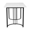 Dining Set (5-piece), Dining Table with 4 Chairs, 140×80cm Kitchen Table with Black Metal Legs, MDF Table Top in White, Dark Grey Linen Dining Chairs