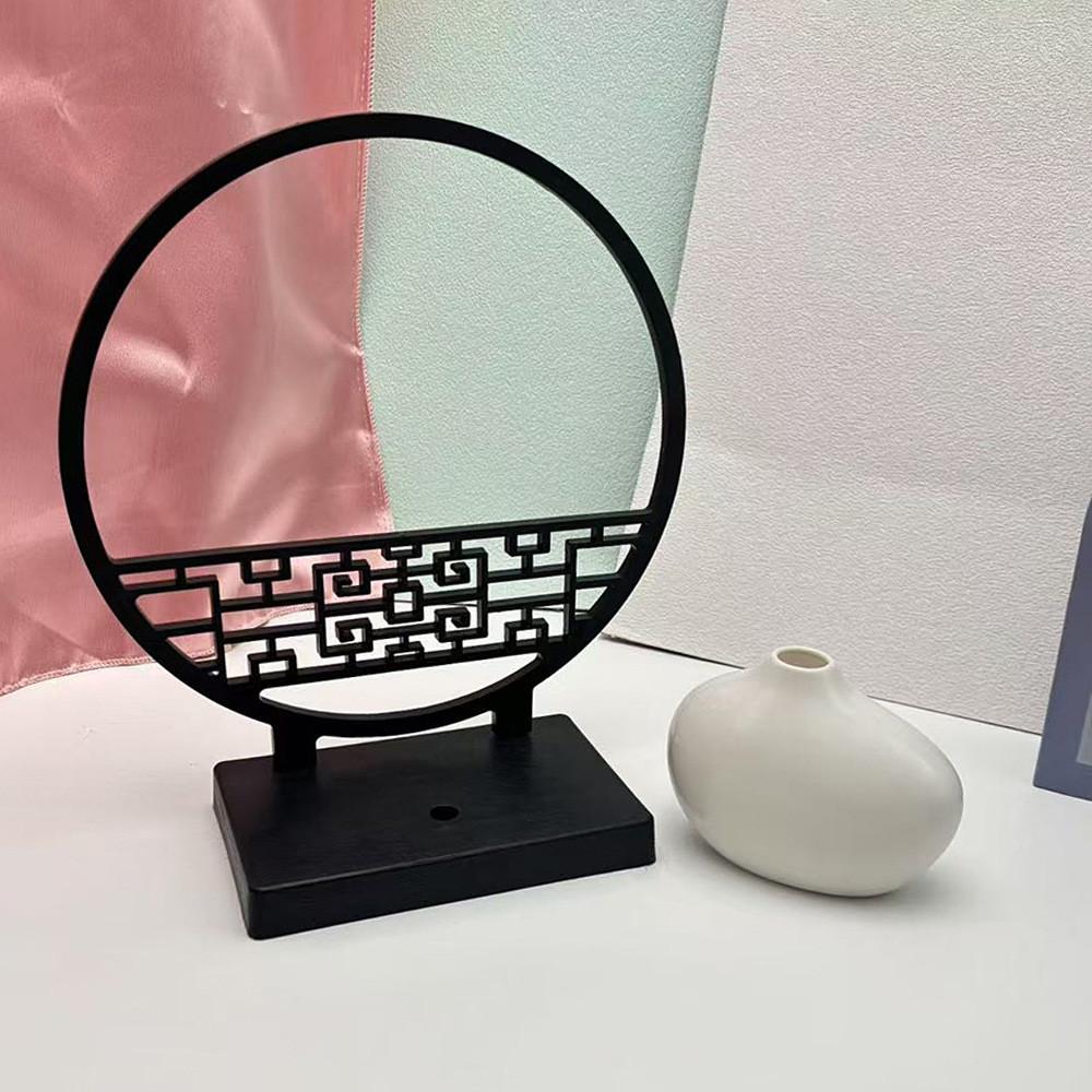 

Modern Chinese Style Mini Plastic Vase And Screen For Home Garden Or Entryway Display Two Set