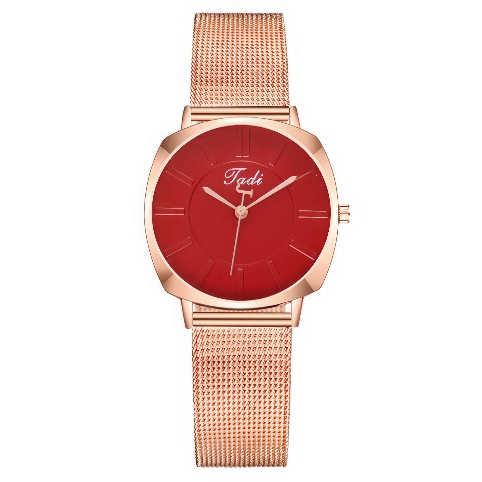 

Женские модные кожаные часы One Size красный