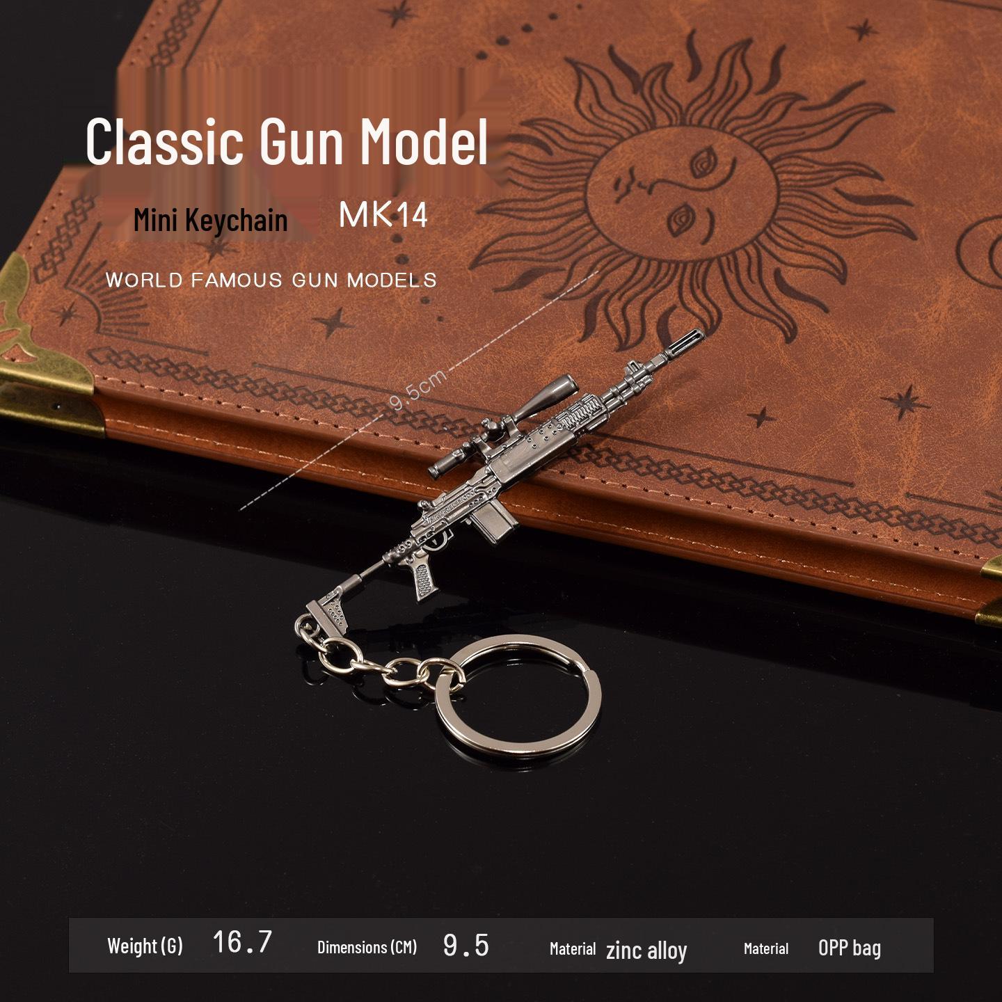 PUBG Weapon Model Peace Elite Mini Gun Pendant MK14 Solid Non-Firing Craft