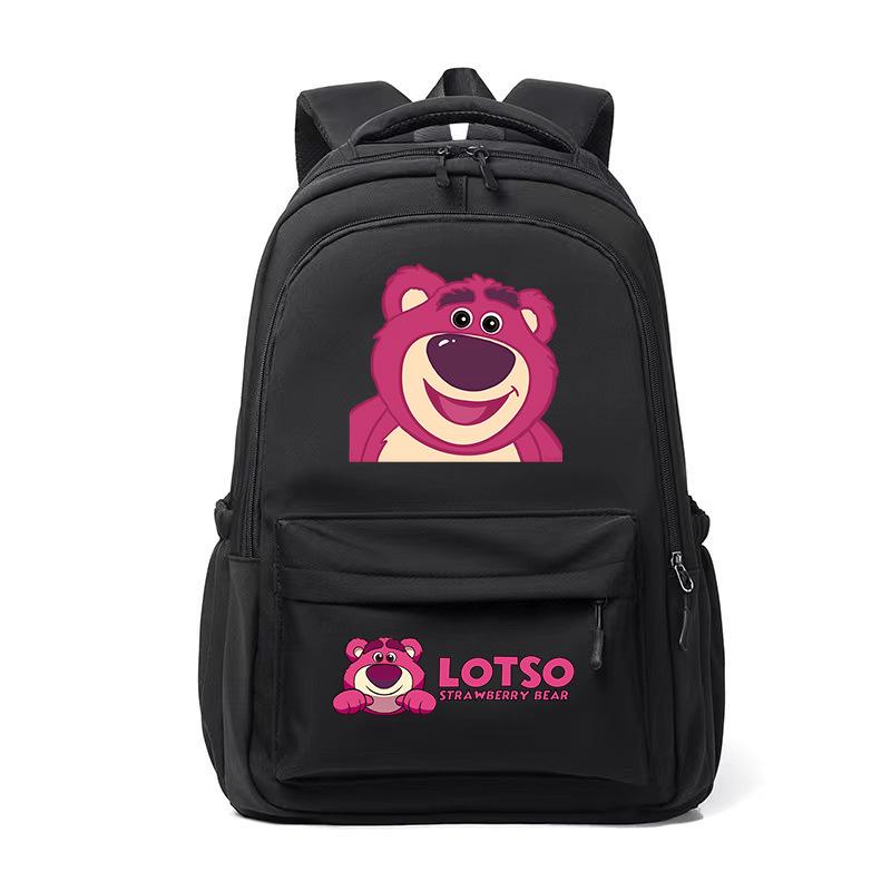 Cute Strawberry Bear Trend Backpack Men'S And Women'S Leisure Campus Student School Bag