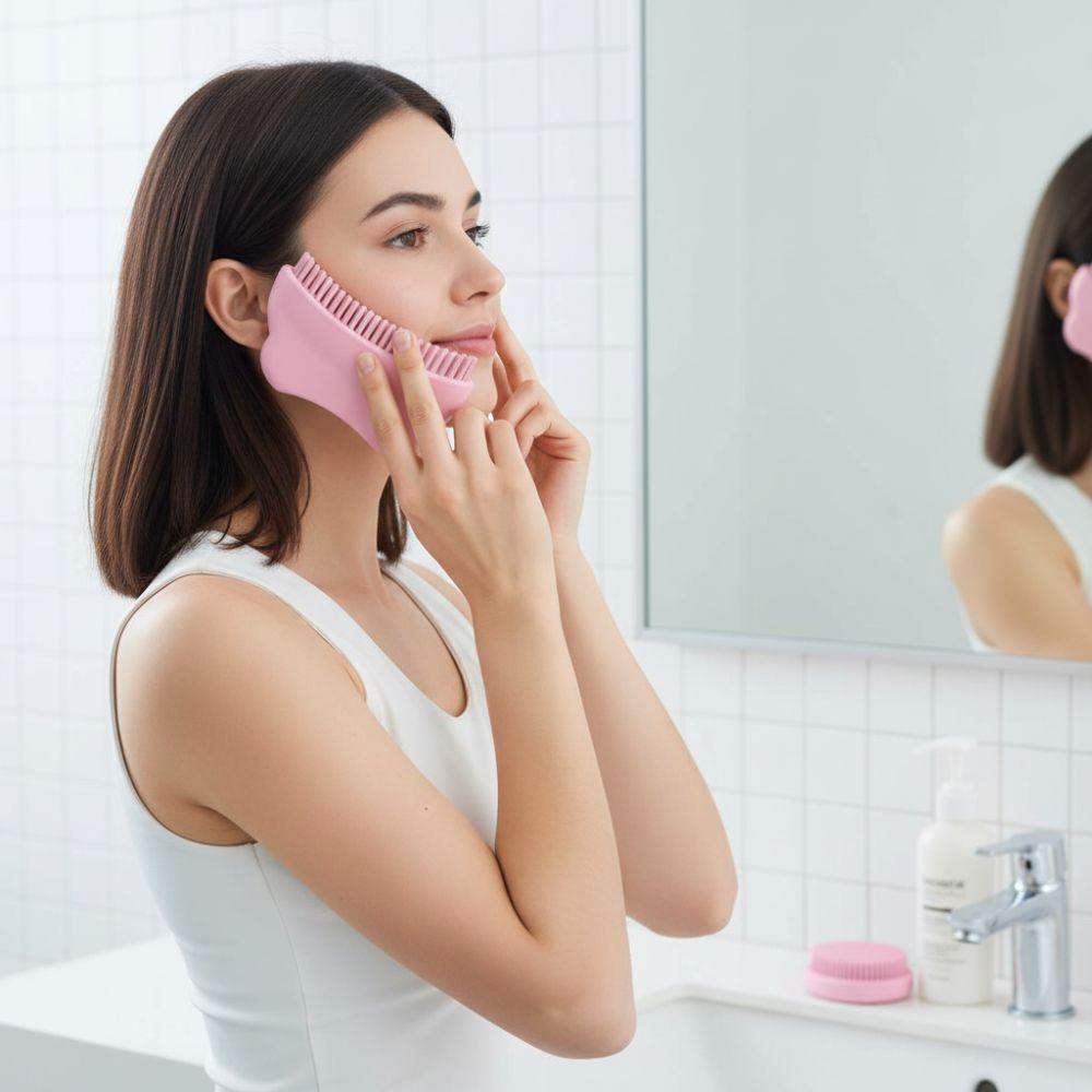 Deep Cleanse Facial Massage Brush Silicone Facial Anti-Puffiness Brush  Soothe Massage