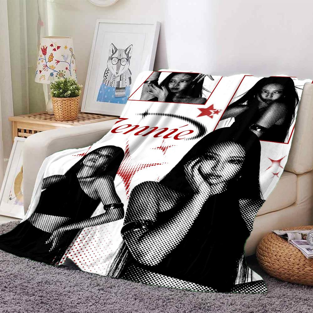 jennie Print Flannel Blanket High Quality Warm Comfortable Cover for All Seasons Perfect for Gifts Home Decor