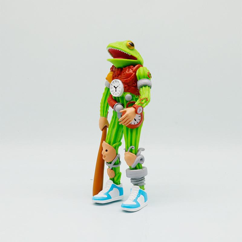 Italian Brainrot Al Cactus Clock Fusion Monster Pvc Toy With Running Shoe Design For Kids Playroom Decor