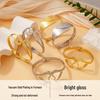 Gold-Plated Geometric Hollow Women's Bangle: Elegant, Personalized, Versatile Jewelry