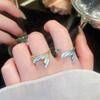 Fishtail Zircon Fishtail Open Ring Easy Design Sense Big Plain Ring Geometric Opening Ring  Girl