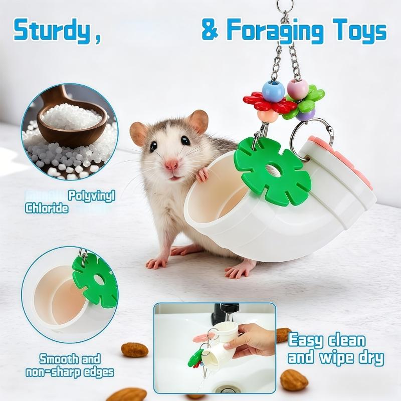 Engaging Bird Toy With Treats Dispenser Design Cage Hanging Foraging Toy for Active Small Pet Parrots And Entertainment