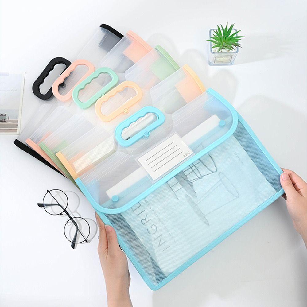 Visible Kids Document Bag Button Function Student Tote Bag Test Paper Storage Bag Travel