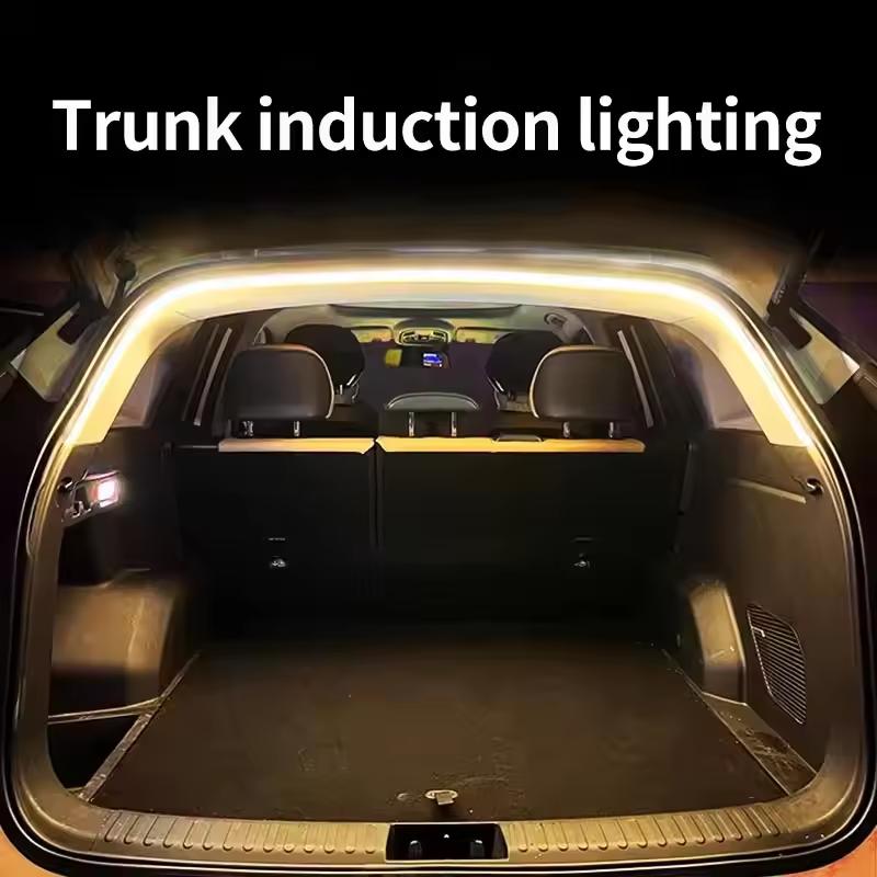 Car high brightness trunk lighting ambient light interior decoration LED wiring free automatic sensing tailgate light strip
