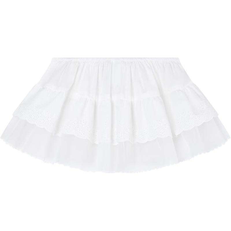 Girls  Sweet Lace Cotton Ruffle Skirt 140