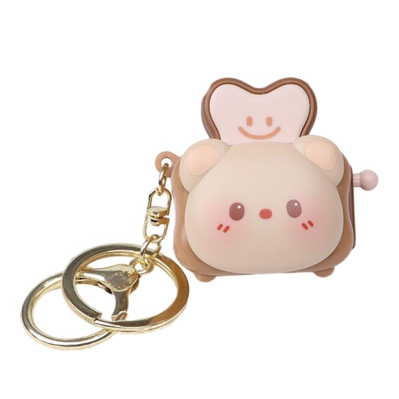 

Car Keychain for Women Girls Cute Keychain Bag Charms Funny Toaster Keychain Accessories for Backpacks,Wallets Purse коричневий