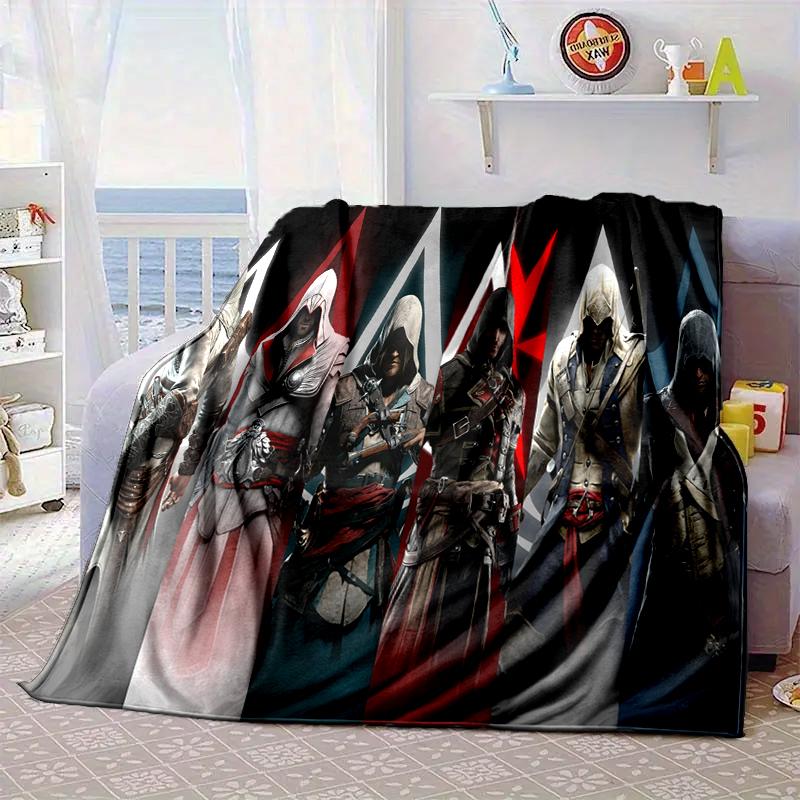 Assass Warrior Blanket Flannel Blanket for bed, sofa, Camping, Hiking, Picnic Essentials, gift for family Fan gifts