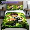 3-teiliges Bettbezug-Set (1 * Bettbezug + 2 * Kissenbezug, ohne Kern), Ben 10 Cartoon-Aufdruck Bettwäsche-Set, Schlafzimmer-Dekoration, Ganzjahres, Geburtstagsgeschenk