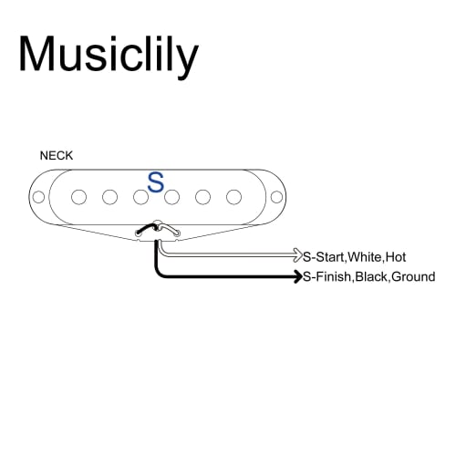 Musiclily Basic 50mm Ceramic Single Pickup Neck for Stratocaster Electric Guitar, Black