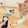 Automatisk Rörelsesensor Mus Katt leksak USB Uppladdningsbar Interaktiv Fjärrkontroll Pipande Gosedjur Möss för Kattungar