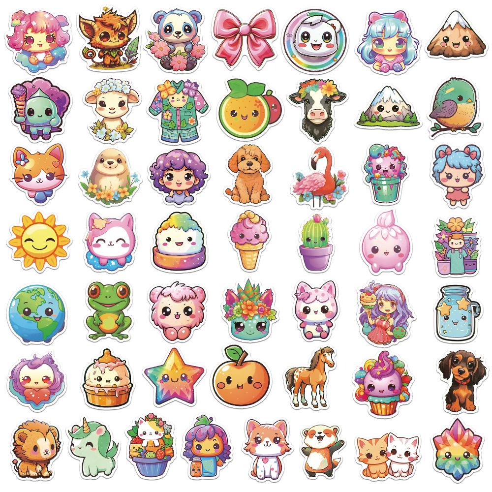 

50 листов кавайных мультяшных наклеек B You Beast для бутылок с водой, журналов и планшетов