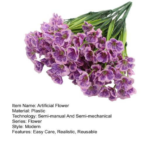 Artificial Violet Realistic Long Stem Fake Flower Home Office Wedding Party Table Centerpiece Indoor Outdoor Faux Bloom Decoration