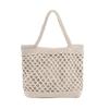 Casual Handbags Hollow Out Knitted Tote Bag Women's Large Capacity Versatile Shoulder Bags  Beige