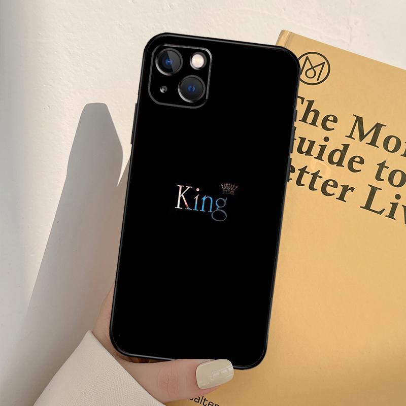 Queen King Crown Phone Case For iPhone 17 16 15 13 11 12 14 Pro Max mini XR 16e 15 16 Plus 17 Air Full Cover
