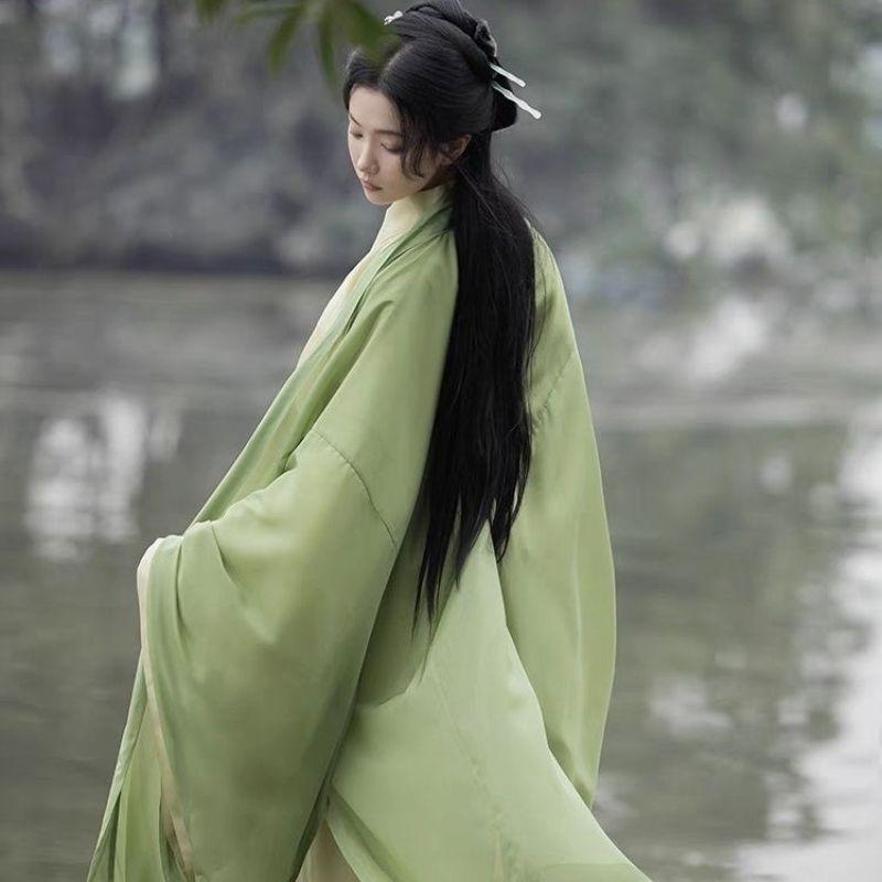 Chinesischer Wei- und Jin-Dynastien-Stil Hanfu Göttin-Thema Damenkleid-Set
