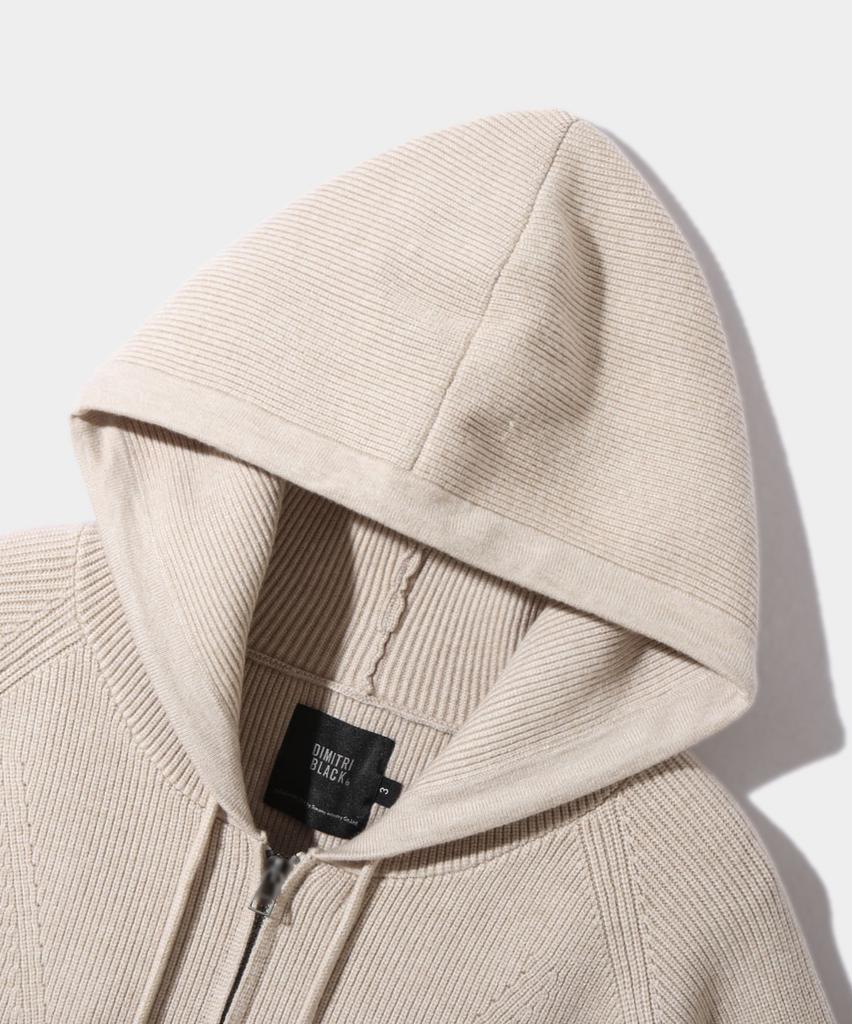 Dimiteulibeullaeg 2Way Heavyweight Hacci Knit Zip-Up Hoodie_Oatmeal