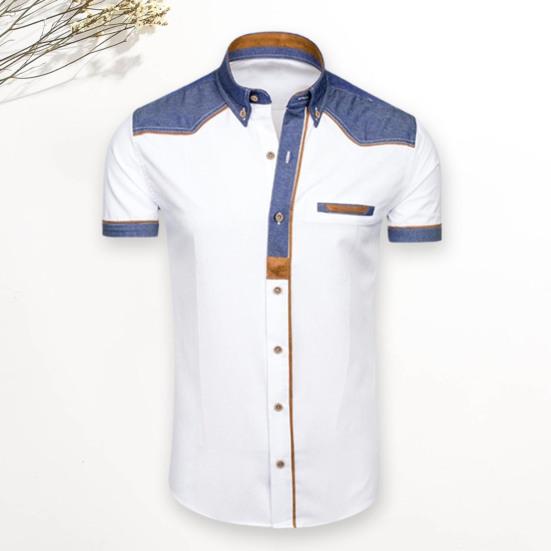 Menn Topp Ung Kortermet Slim Fit Skjorte Myk Menn Sommerskjorte Skjorte Menn plagg