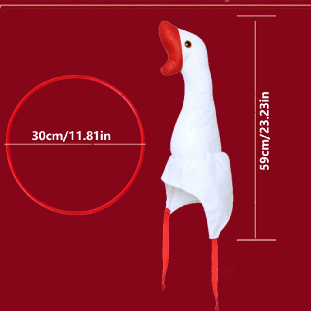 Funny Style Plush Animal Headwear Cute Shape Animal Hood Hat Goose Costume Hat  Halloween Event