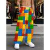 Men's 3D Abstract Pattern Printed Baggy Casual Trousers,  Elastic Drawstring Waist with Pockets, for Spring Summer Home Outdoor Vacation