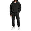 Herren Casual Hoodie und Jogginghosen Set, 2-teilige Pulloverjacke mit schmal zulaufender Jogginghose für Sport oder