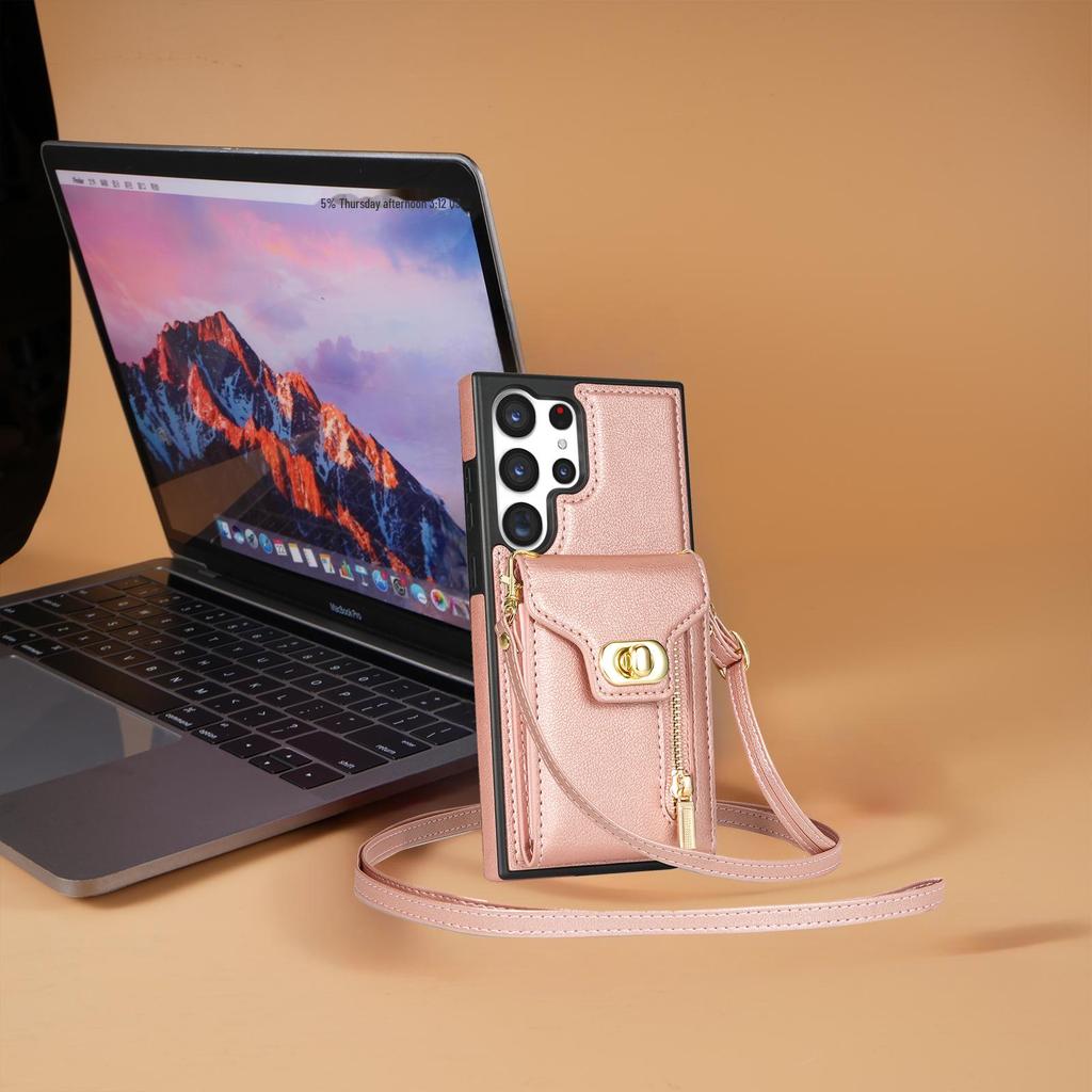 Samsung Side Zipper Lanyard Phone Case with Card Protection - A54 S23FE