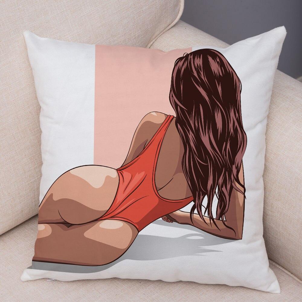 Sofa Car Home Fashion Girl Soft Pillowcase Sexy Ladies  Decoration Cartoon  Chest Cushion Cover