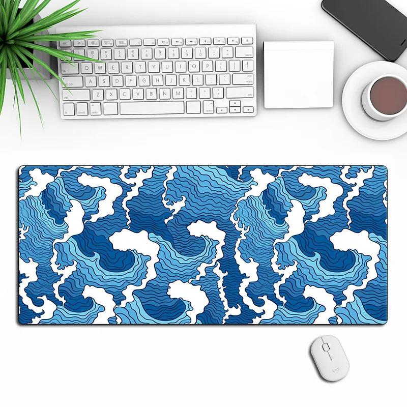 Высококачественный коврик для мыши «Большая волна» Большой XXL Игровой коврик для стола Расширенный ковер для компьютерной клавиатуры ноутбука мыши Офисные игровые аксессуары 400x900x3mm