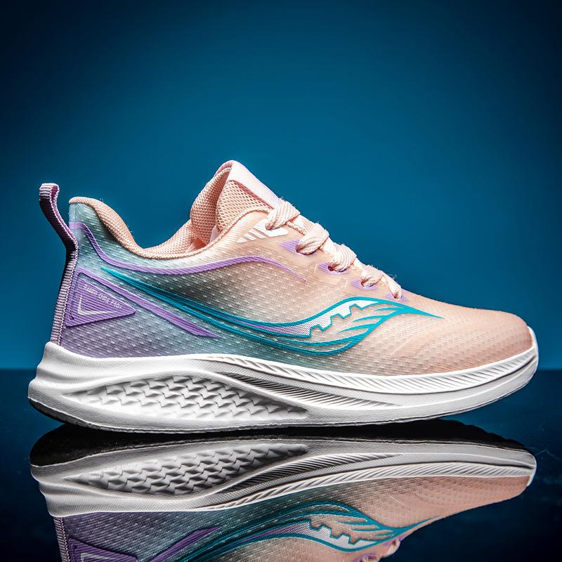 2025 Summer New Women's Shoes Mesh Breathable Versatile Casual Shoes Fashion Sports Running Shoes Flying Woven Printed Shoes