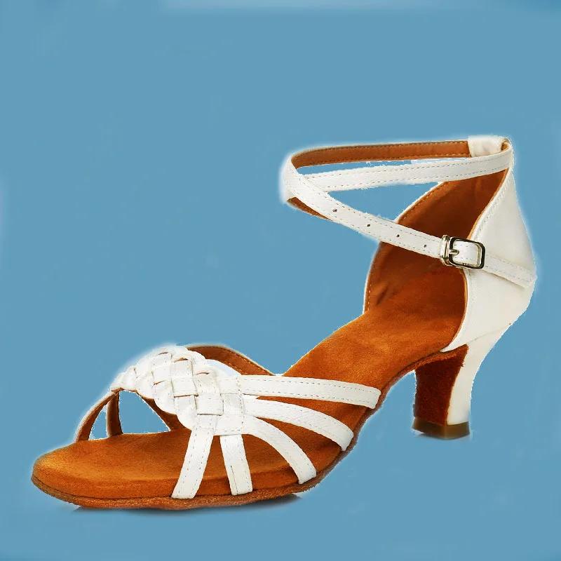 Latin Dance Shoes Women Flash Satin Multicolor Wide Thin Salsa Four Seasons Woman High Heels Ballroom Dancing Shoes