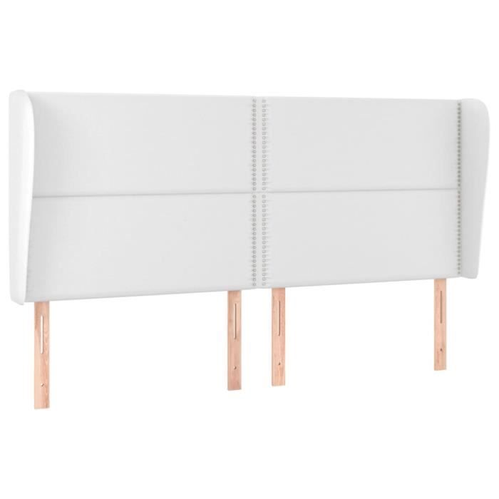 VidaXL Tête de lit avec oreilles Blanc 203x23x118-128 cm Similicuir3117925