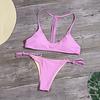 1 Conjunto Biquíni Feminino Acolchoado Duas Peças Ajuste Slim Alça Espaguete Roupa de Banho Feminina Roupa Esportiva Aquática
