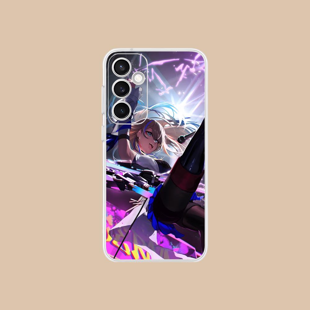 HSR Serval Clear Mobile Phone Case for Samsung Galaxy S25 S24 S23 S22 S21Plus FE Ultra Colorful Cover