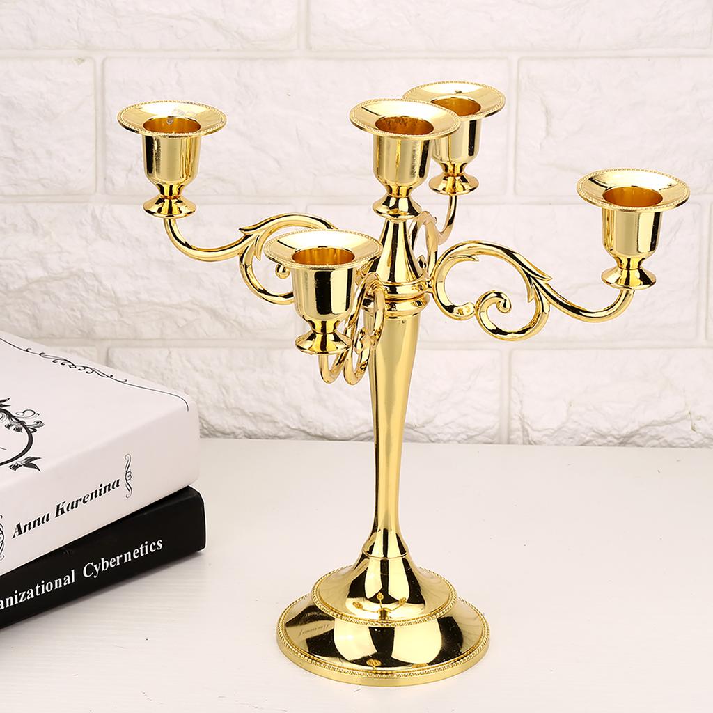Vintage Candle Holder Vintage Candle Stand 5 Arms Vintage Candlestick Metal Crafts Candle Holder Stand Wedding Party Home Decor